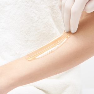 Hot Hair Removal Depilation. Female Skin Routine. Sugar Bodycare. Wax Correction